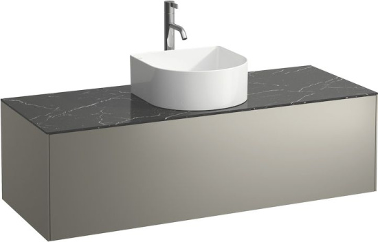 Тумба с раковиной Laufen Sonar 120, подвесная, белая матовая, nero marquina