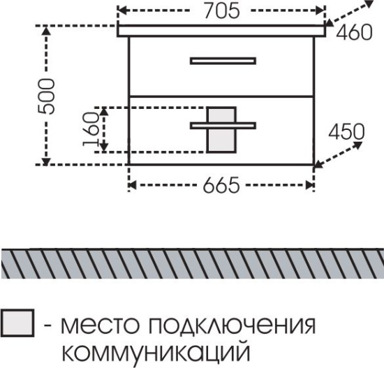 Мебель для ванной СанТа Виктория 70 подвесная