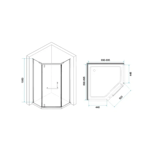 Душевой уголок RGW Hotel HO-081 90x90x195 см, профиль черный, стекло матовое