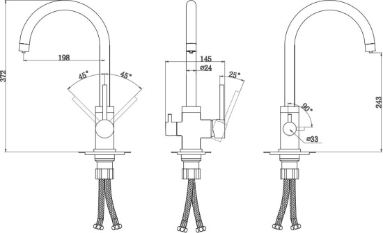 Смеситель для кухни Paulmark Essen Es213211-401BR антрацит-бронза