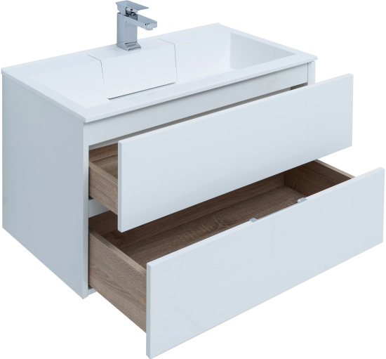 Тумба с раковиной Aquanet Алвита 80 белая