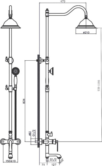 Душевая стойка Rush Flores FL0835-512