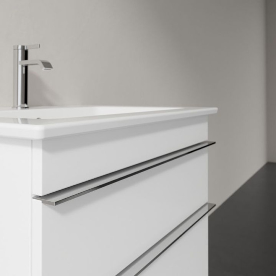 Тумба с раковиной Villeroy & Boch Venticello A92401 60 glossy white, с ручками хром