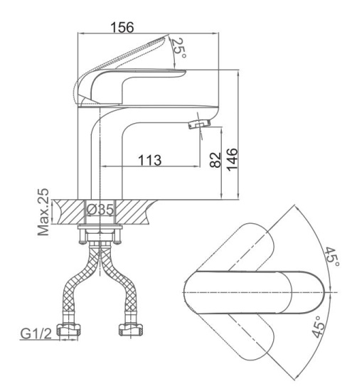Смеситель для раковины D&K Venice Gondola DA1022101