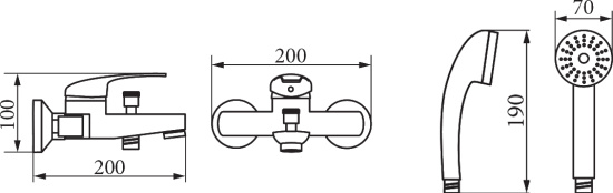 Смеситель для ванны Veragio Pont VR.PNT-2101.CR