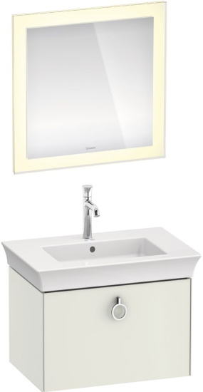 Тумба с раковиной Duravit White Tulip 75 с ручкой, шелковисто-матовый
