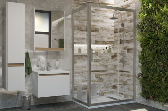 Душевой уголок Stworki Эстерсунд 160x80 см профиль хром глянец