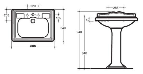 Раковина Noken Derby 70 см