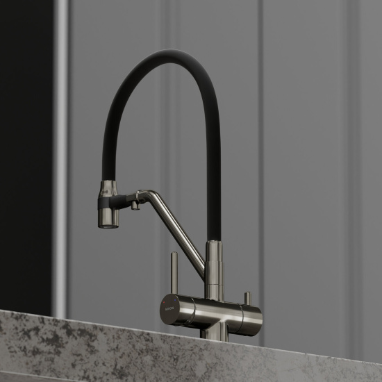 Смеситель для кухни Sancos Dora SC4003GG, вороненая сталь