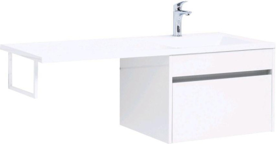 Тумба с раковиной Aquanet Токио 120 R белая подвесная, 1 ящик
