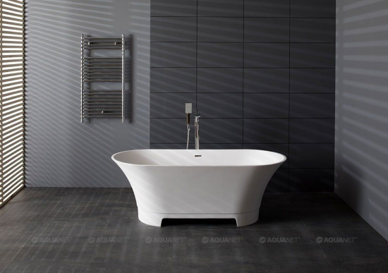 Ванна из искусственного камня Aquanet Bloom Ellipse TC-S92 165x75 см. глянцевая