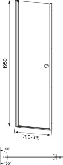 Душевая дверь в нишу Iddis Ray RAY6CP8i69 80 см
