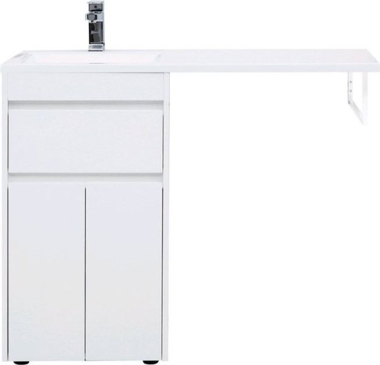 Тумба с раковиной Aquanet Токио 110 L белая подвесная, 1 ящик