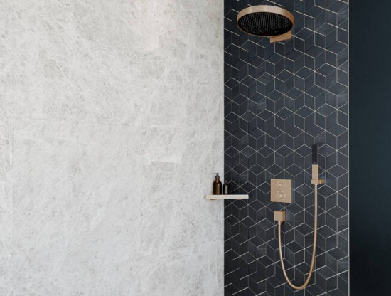 Душевая лейка Hansgrohe Rainfinity 100 26867140 EcoSmart, шлифованная бронза