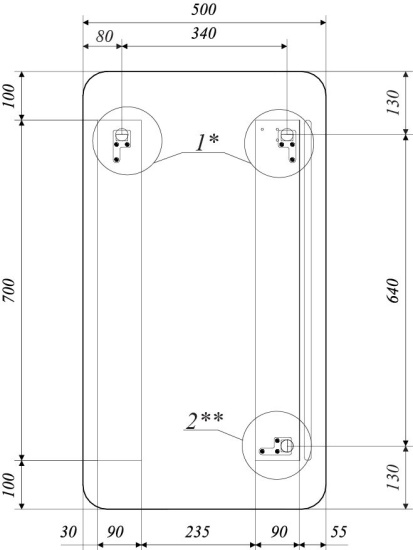 Мебель для ванной 1MarKa Lira 40П напольная, дуб сонома