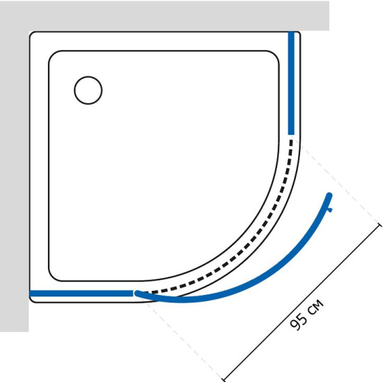 Душевой уголок GuteWetter Lux Meliori GK-101 левый 90x90 см стекло бесцветное, профиль хром