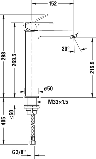 Смеситель для раковины Duravit B.3 B31030002010 хром