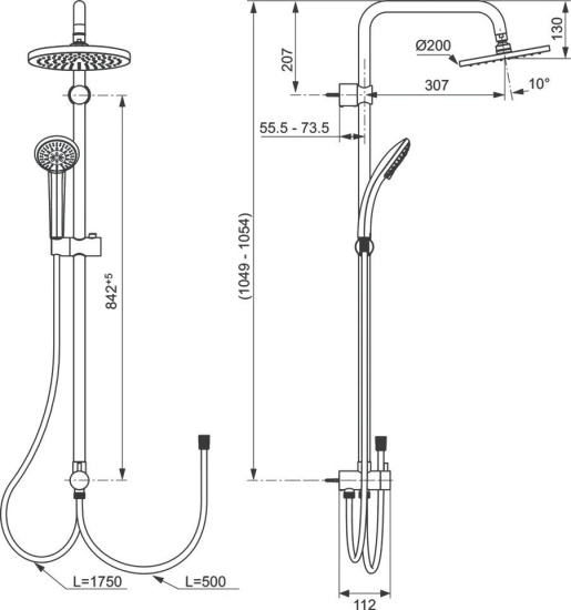 Душевой комплект Ideal Standard Ceraplan C1002AA