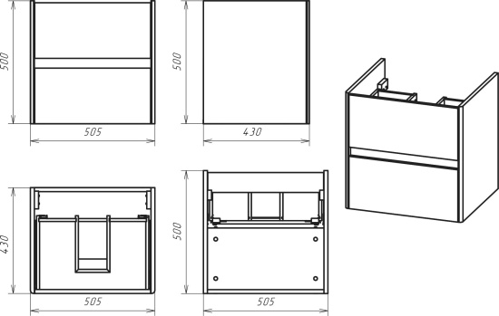 Тумба с раковиной Misty Адриана 55