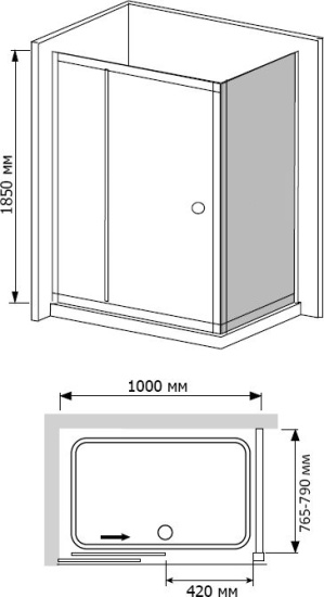Душевой уголок RGW Classic CL-45 100x80 см шиншилла