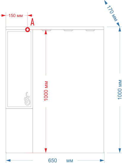 Зеркало-шкаф Misty Неаполь 65 L с подсветкой, белое