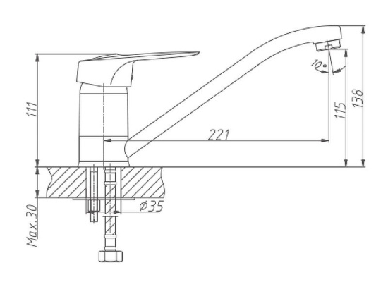 Смеситель для кухни Haiba HB4204