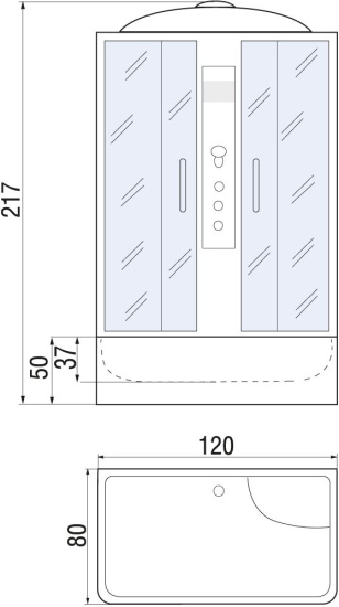 Душевая кабина River Sena 120/80/50 МТ