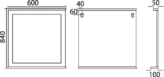 Зеркало Misty Марта 60 темный бетон