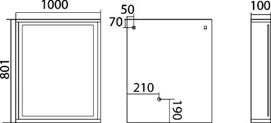 Зеркало Misty Даллас 100 светлое дерево, с подсветкой