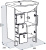 Тумба с раковиной Triton Кристи 55 L, 3 ящика, белая