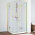 Душевой уголок Vegas Glass AFA 100 09 01 профиль золото, стекло прозрачное