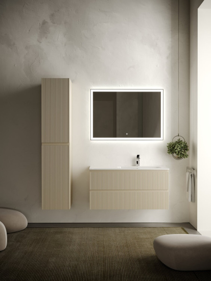 Тумба с раковиной Sancos Snob R 100 Beige Soft правая SNR100RCE, подвесная