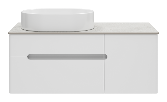 Тумба с раковиной Misty Роял 100 белая подвесная, со столешницей