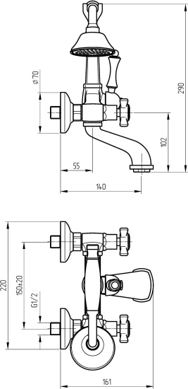 Смеситель для ванны Migliore Korona 28506 золото