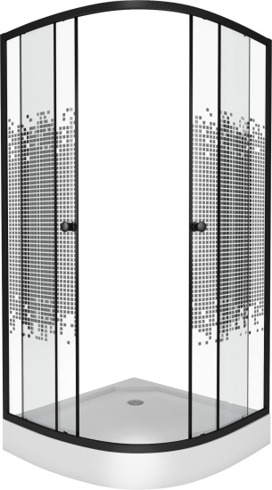Душевой уголок Niagara Eco NG-003-14 black мозаика, с поддоном