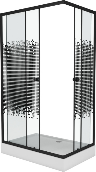Душевой уголок Niagara Eco NG-012-14Q black мозаика, с поддоном
