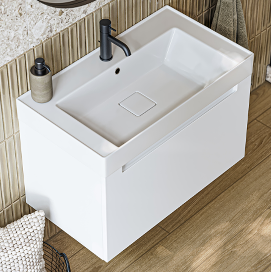 Тумба с раковиной Aqwella Vancouver 80 подвесная, белая