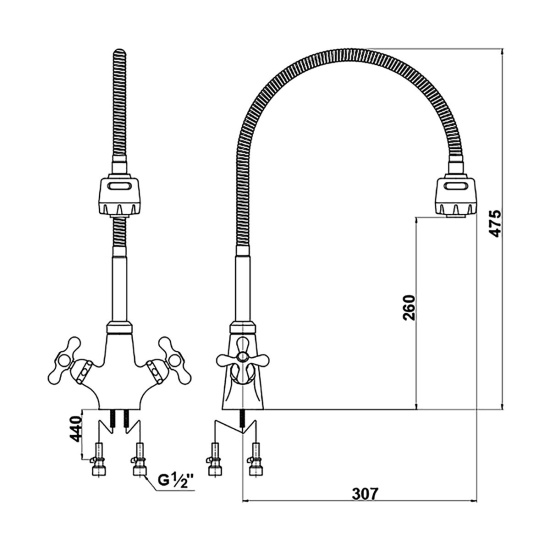 Смеситель для кухни Timo Aviator 0076F