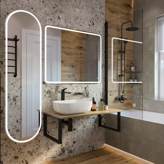 Столешница с раковиной Diwo Элиста 100 светлое дерево, с раковиной Moduo 50 Square