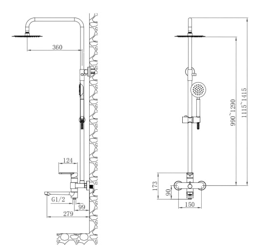 Душевая стойка Esko Orlando ST250OL