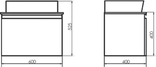 Тумба с раковиной Comforty Эдинбург 60 подвесная, бетон светлый, раковина 9055RA-50