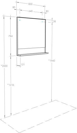 Зеркало Aquaton Лофт Урбан 80 с полкой