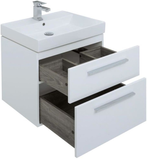 Мебель для ванной Aquanet Nova 60 2 ящика, белый глянец