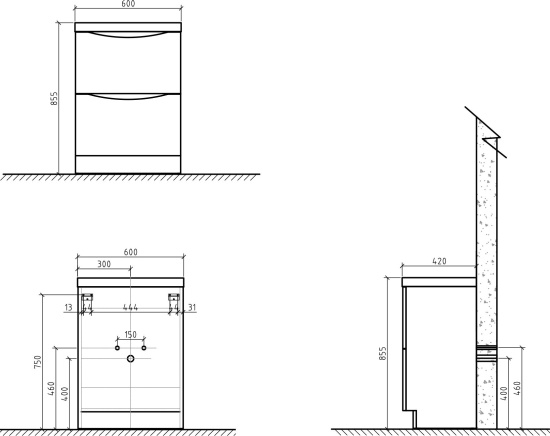 Тумба под раковину BelBagno Ancona-N 60 rovere moro напольная