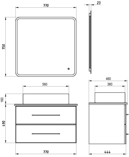 Мебель для ванной ASB-Woodline Санди 80