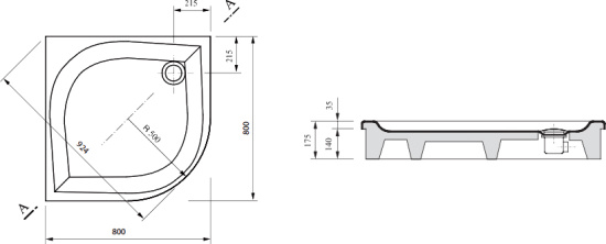 Поддон для душа Ravak Elipso-80 PAN с экраном
