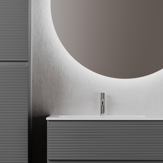 Тумба с раковиной Sancos Folk 100 L grey soft