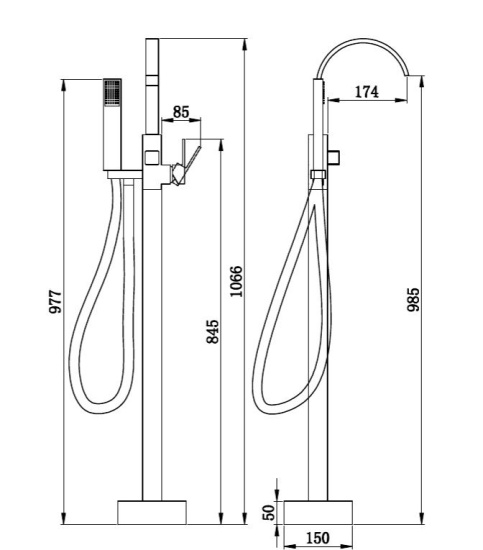 Напольный смеситель для ванны Boch mann Resia BM7775