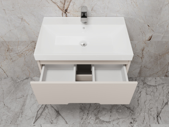 Тумба с раковиной Style Line Матис 70 подвесная, крем