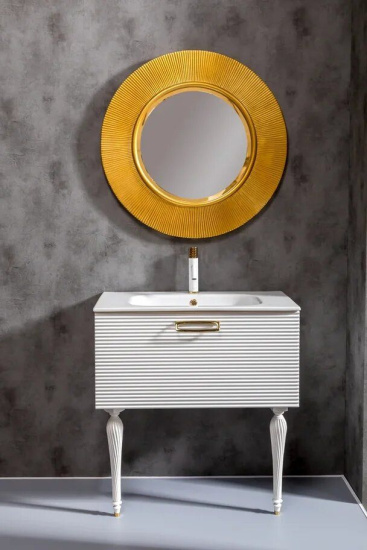 Тумба с раковиной Armadi Art Vallessi Avantgarde Linea, 80 белая, с раковиной-столешницей